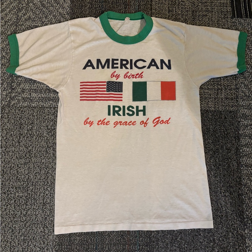 Vintage Made in USA Irish Ringer T-Shirt